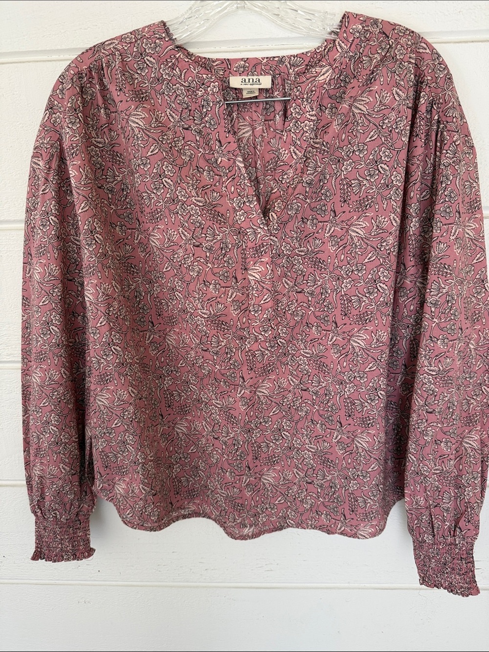 a.n.a Dusty Rose Floral Flowy Blouse.